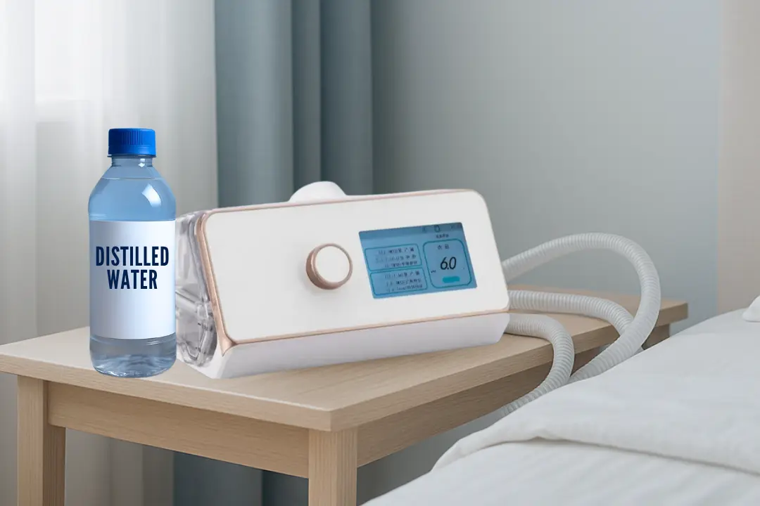 Clean CPAP humidifier chamber and mask drying on a towel