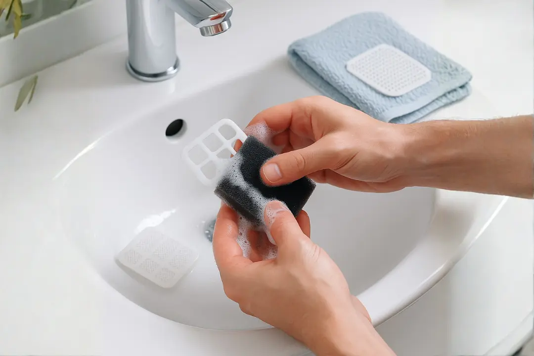 Cleaning CPAP filters and foam insert with mild soap