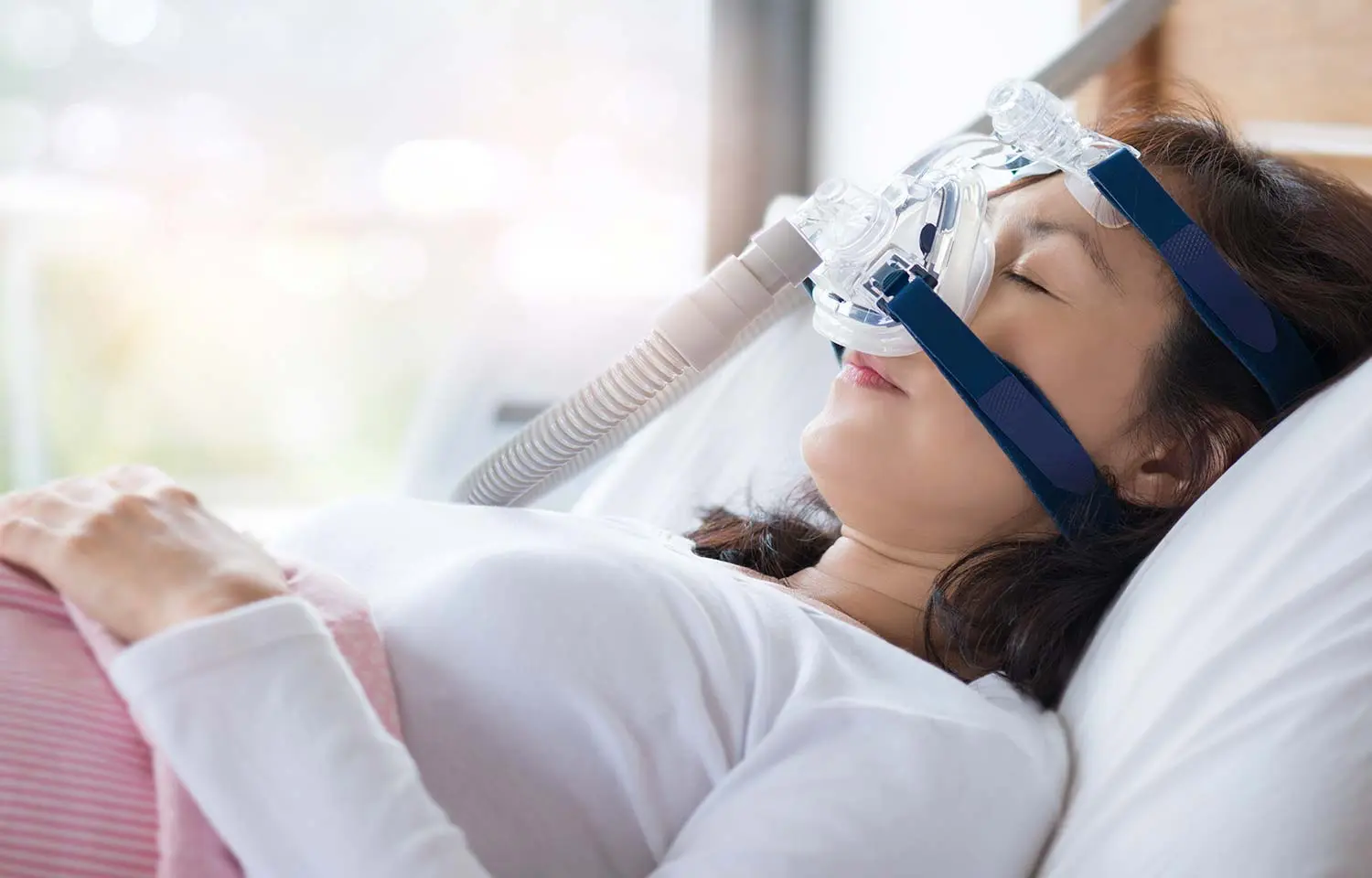 CPAP machine setup to stop snoring