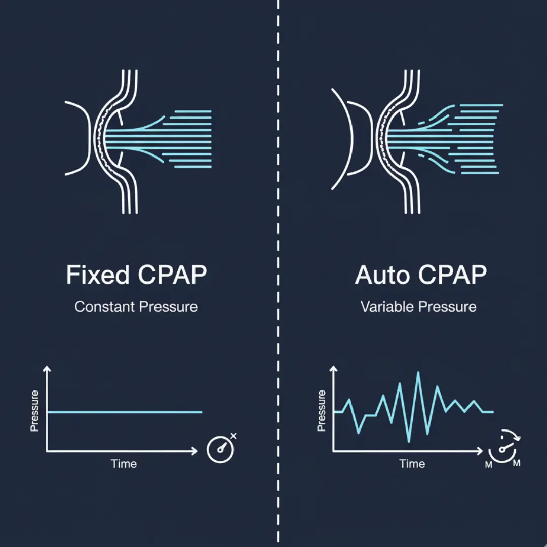 Auto CPAP machine with display screen